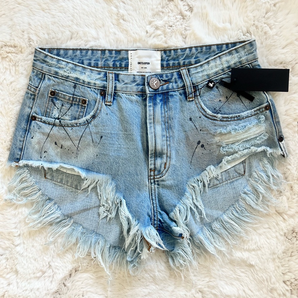 One Teaspoon Fleetwood Artiste Rollers Demin Shorts